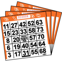 1 ON Orange Paper Bingo Cards (500 ct)