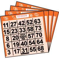 1 ON Orange Tint Paper Bingo Cards (500 ct)