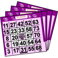 1 ON Purple Frame Pattern Paper Bingo Cards (500 ct)