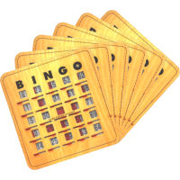 Stitched Finger-Slide Bingo Shutter Card - Woodgrain (100 ct)